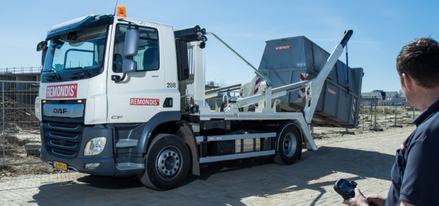 bezorging van verhuurde container